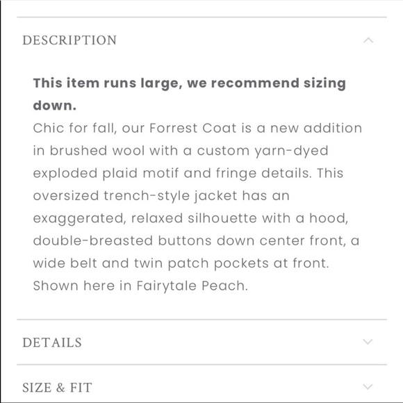 Love shack fancy plaid fringe wool coat EUC - Picture 8 of 10